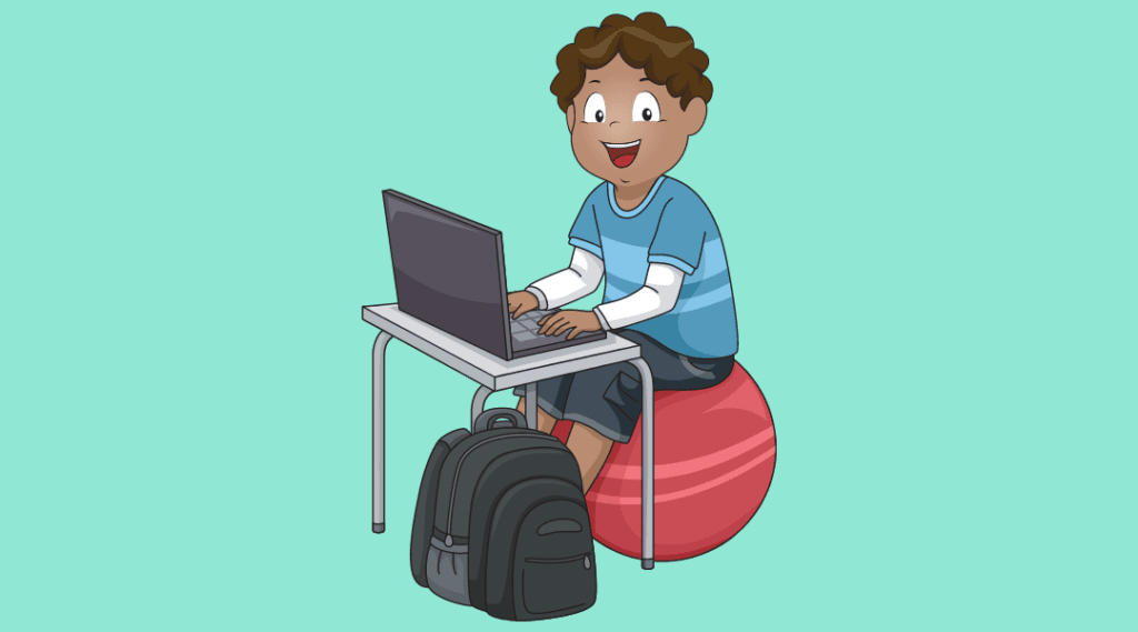 working on exercise ball