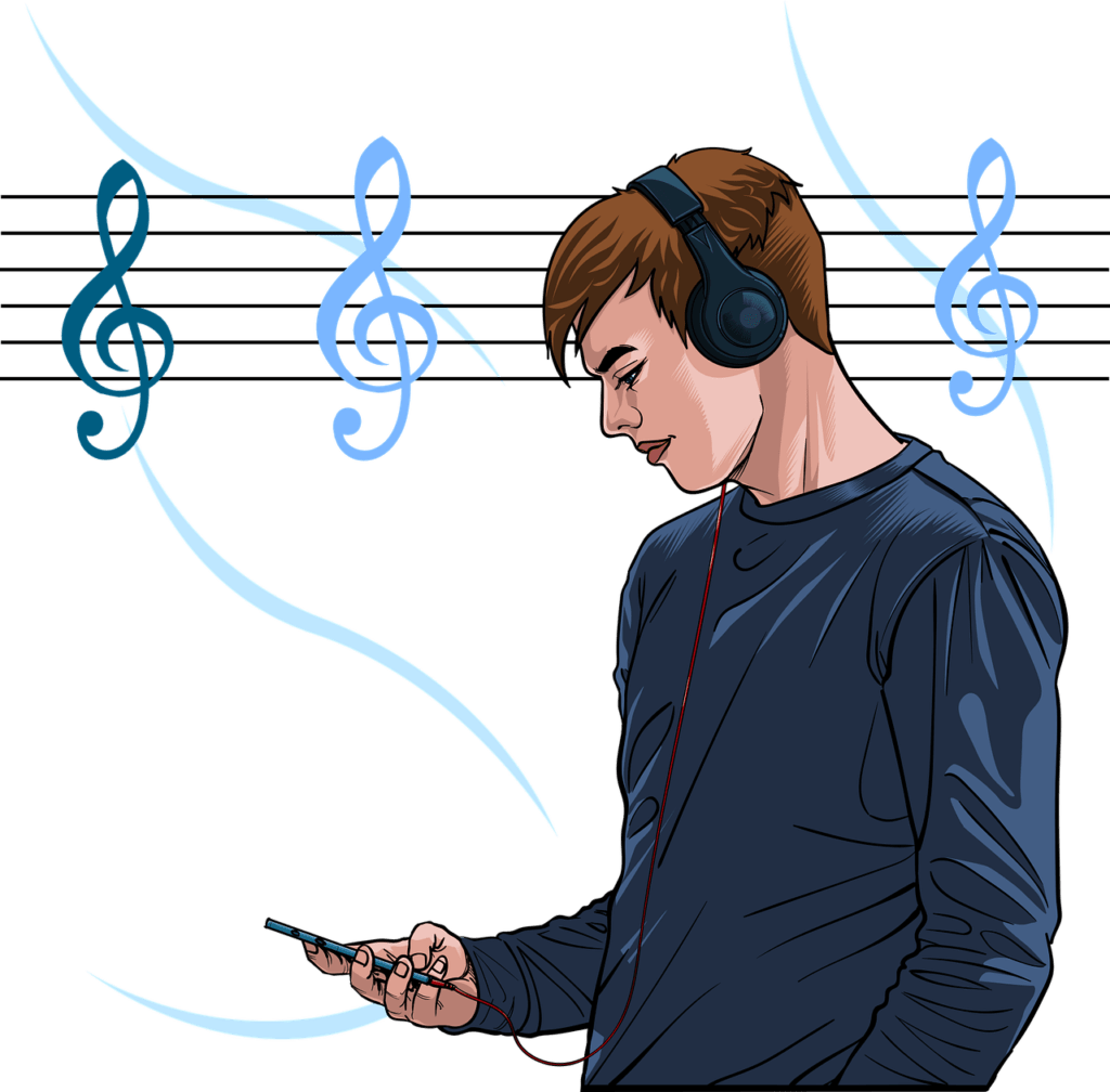 Listening to music on smartphone