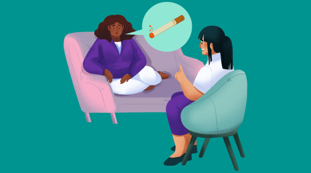 smoking and talking therapy