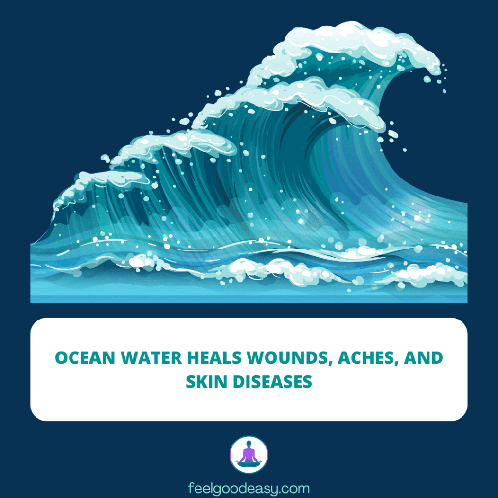 Ocean water heals wounds, aches, and skin diseases