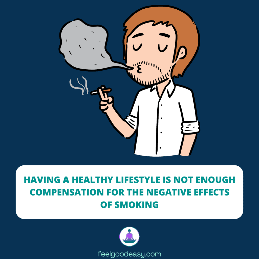 Having a healthy lifestyle is not enough compensation for the negative effects of smoking