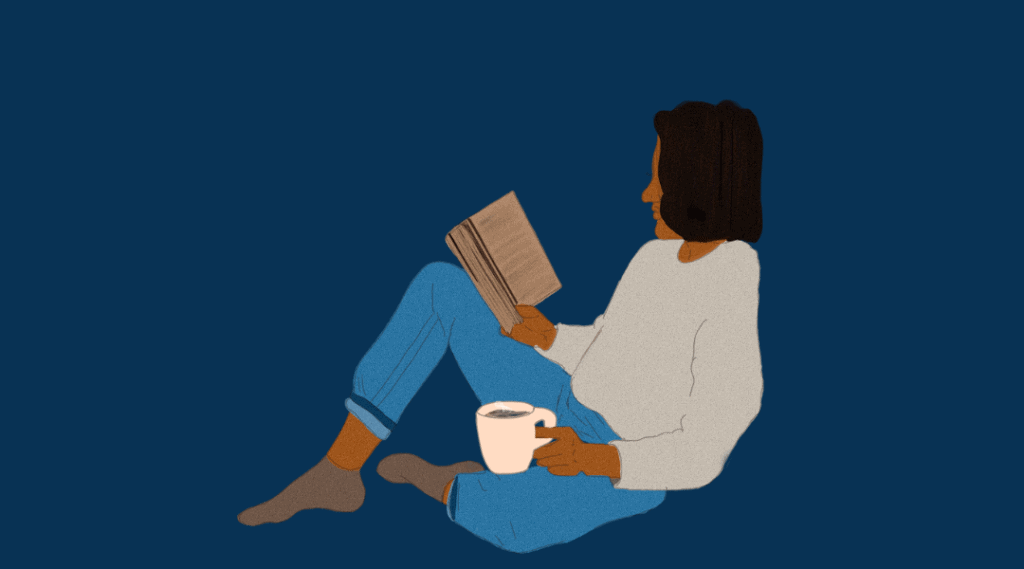 woman reading a book